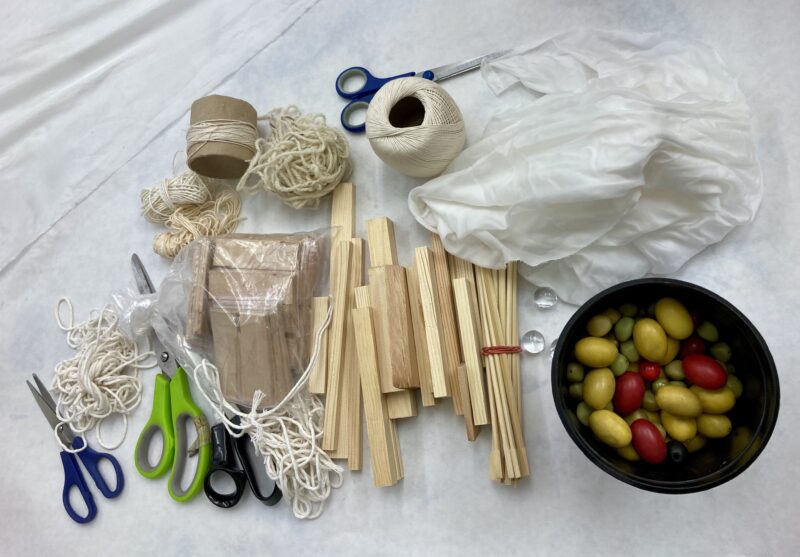 Utensilien für die Shibori Technik